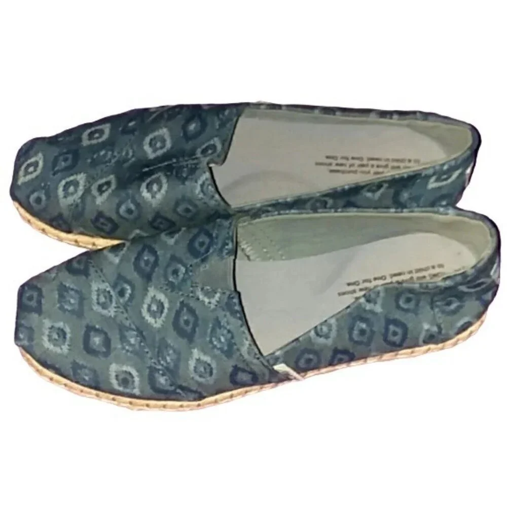 TOMS Blue Tribal Print Alpargata Espadrilles